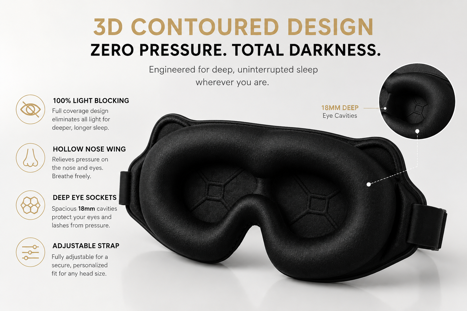 ZenJem Dream™ 3D Memory Foam Sleep Mask